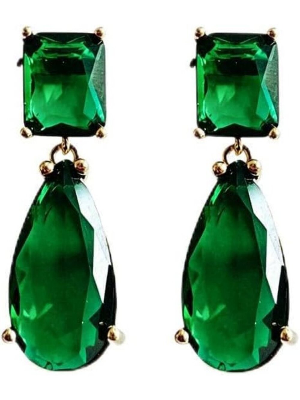 Elegant Crystal Drop Earrings for Women - Copper & Sparkling Gemstone Design